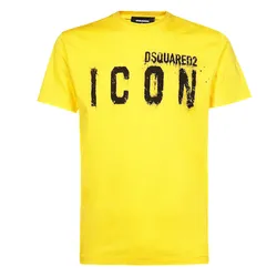 Áo Phông Nam Dsquared2 Icon Spray Cool T-Shirt S79GC0039S23009173 Màu Vàng Size 44
