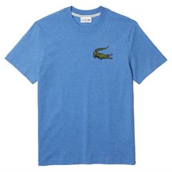 Áo Phông Nam Lacoste Men's Crocodile Embroidered Crew Neck Cotton T-Shirt TH2058-00-HG3 Màu Xanh Blue Size 3