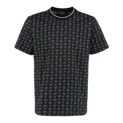 Áo Phông Nam MCM Monogram Logo Print TShirt Màu Đen Họa Tiết