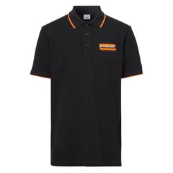 Áo Polo Nam Burberry Black With Orange Tag Embroidered 8057280 Màu Đen