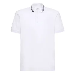 Áo Polo Nam Burberry White Equestrian Knight Embroidered 8070774 Màu Trắng Size S