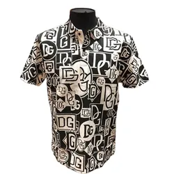 Áo Polo Nam Dolce & Gabbana D&G Họa Tiết G8QO4TG7I7VS9000 Màu Đen Trắng Size 46