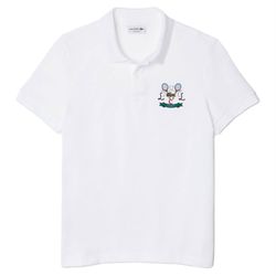 Áo Polo Nam Lacoste Men's Regular Fit Tennis Embroidery Cotton Piqué PH2097 - 001 Màu Trắng Size 4