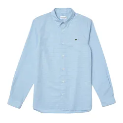 Áo Sơ Mi Nam Lacoste Men's Slim Fit Checkered Cotton And Linen CH7643-00-FV2 Màu Xanh Blue Size 41