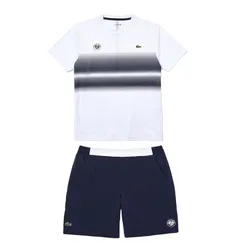 Bộ Quần Áo Cộc Tay Nam Lacoste Men's Sport TH3602 00/ GH3601 00 Màu Trắng Xanh Size XS