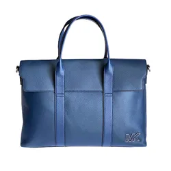 Cặp Xách Tay Michael Kors MK Cooper Pebbled Leather 37S3LCOA6L Màu Xanh Navy