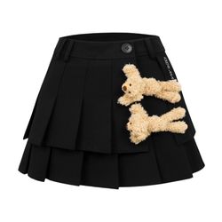 Chân Váy Nữ 13 De Marzo Black With Multi-Bear Pleated FR0236 00101 Màu Đen