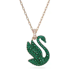 Dây Chuyền Nữ Swarovski Iconic Swan Pendant Swan Green Rose Gold Tone Plated 5650067 Màu Xanh Lá