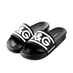 Dép Dolce & Gabbana D&G Logo Rubber Slide CS2072AQ858 89690 Màu Đen Size 7