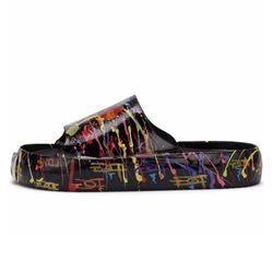 Dép Nam Dolce & Gabbana D&G Paint-Splatter Platform Slides CS2013AY303 Màu Đen Size 43