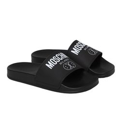Dép Nam Moschino Couture x Smiley Sandals MB28512G1FG12 Màu Đen Size 40