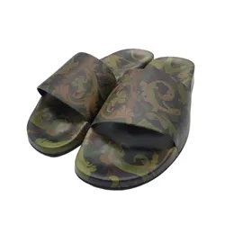 Dép Nam Versace Logo Baroccoflage Rubber Slides DSU65161A00876 Màu Xanh Nâu Size 42