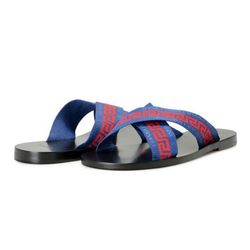 Dép Nam Versace Greca Ribbon Sandals VS9750 Màu Đen Xanh Size 42
