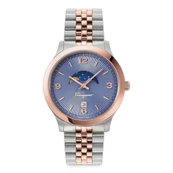 Đồng Hồ Nữ Salvatore Ferragamo Duo Moonphase 28mm SFMN00322 Màu Xanh Vàng Hồng