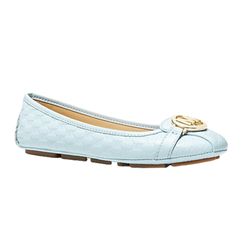 Giày Bệt Nữ Michael Kors MK Fulton Moc Flat Shoes 49S3FUFR1L Màu Xanh Blue Size 7