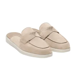 Giày Sục Nam Prada Suede Sabots Slippers 2DG125_103_F0F24 Màu Be