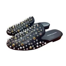 Giày Sục Nam Saks Fifth Avenue Tán Đinh 0400015075403 Màu Đen Size 41