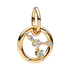 Hạt Vòng Charm Pandora Moments  Móc Cài Chòm Sao Cự Giải 762708C01 Màu Vàng