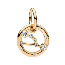 Hạt Vòng Charm Pandora Moments  Móc Cài Chòm Sao Kim Ngưu 762707C01 Màu Vàng