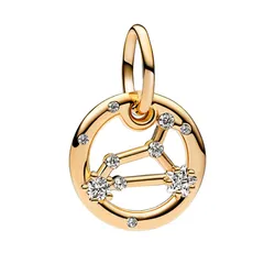 Hạt Vòng Charm Pandora Moments  Móc Cài Chòm Sao Sư Tử 762725C01 Màu Vàng