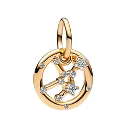 Hạt Vòng Charm Pandora Moments  Móc Cài Chòm Sao Xử Nữ 762715C01 Màu Vàng