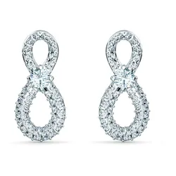 Khuyên Tai Nữ Swarovski Infinity Drop Earrings Infinity, White, Rhodium Plated 5518880 Màu Trắng Bạc