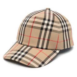 Mũ Burberry Logo Appliqué Vintage Check Cap Màu Be Kẻ Size L