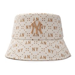 Mũ MLB Bucket Diamond Monogram New York Yankees 3AHTM063N-50CRD Màu Kem