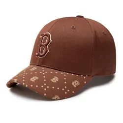 Mũ MLB Diamond Monogram Point Ball Cap Boston Red Sox 3ACPM093N-43BRD Màu Nâu