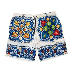 Quần Short Nam Dolce & Gabbana D&G  M4A13THHMJM Màu Xanh Trắng Size 5