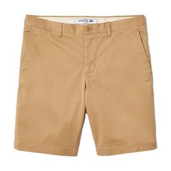 Quần Short Nam Lacoste Men's Slim Fit Stretch Cotton Bermuda Shorts FH2647-00-02S Màu Beige Size 38/30