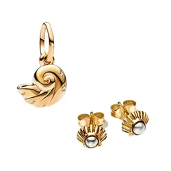 Set Hạt Vòng Charm Nữ Pandora Disney Arielle, Meerjungfrauen 762685C01 Màu Vàng