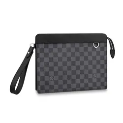 Túi Cầm Tay Nam Louis Vuitton LV Standing Pouch N64612 Màu Xám
