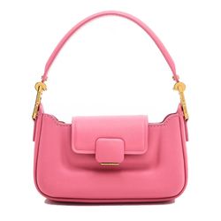 Túi Đeo Chéo Nữ Charles & Keith CNK Koa Leather Push-Lock Top Handle Bag Pink SL2-50782261 Màu Hồng