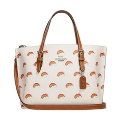 Túi Tote Nữ Coach Mollie Tote 25 With Rainbow Print CK373 Màu Kem Nâu
