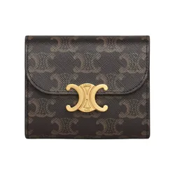 Ví Nữ Celine Small Wallet Triomphe In Triomphe Canvas 10D782CQH.04LU Màu Nâu Đen