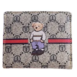 Ví Gập Nữ TTWN BEAR TT2207 TT2402 Xám Lưới Sọc Đỏ