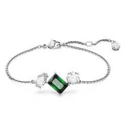 vong-deo-tay-nu-swarovski-mesmera-bracelet-mixed-cuts-green-rhodium-plated-5668360-mau-bac-xanh