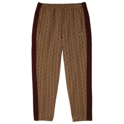 Quần Nỉ Unisex Lacoste LIVE Monogram Jacquard Sweatpants XH2751-MKJ Màu Nâu Size M