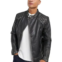 Áo Khoác Da Bolongaro Trevor Harris Leather Biker Jacket Màu Đen Size S