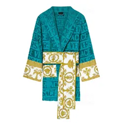 Áo Choàng Tắm Versace Baroque Short Bathrobe ZACJ00019-ZCOSP052_Z15_L_Z4882 Màu Xanh Lam Size S