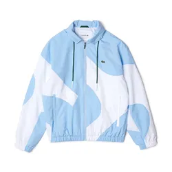 Áo Khoác Nam Lacoste Zippered Water-Resistant Jacket BH2586 E7B Màu Trắng Phối Xanh Size 50
