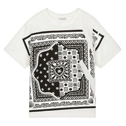 Áo Phông Nam Dolce & Gabbana D&G White Banada Printed Tshirt G8KBAT G7DDK Màu Trắng