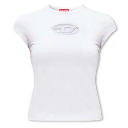 Áo Phông Nữ Diesel White T-Angie Tshirt A06268 0AFAA 100 Màu Trắng Size S