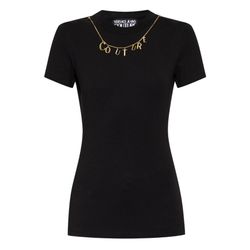 Áo Phông Nữ Versace Jean Couture Black With Gold Charm Tshirt 74HAHE05 CJ02E 899 Màu Đen
