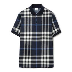 Áo Polo Nam Burberry Check Cotton Jacquard Polo Shirt 80706671 Màu Xanh Kẻ