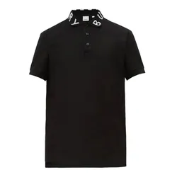 Áo Polo Nam Burberry Ryland Logo Collar Short Sleeve Polo In Black Màu Đen Size XS