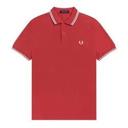 Áo Polo Nam Fred Perry Twin Tipped Polo Shirt M3600 P46 Màu Đỏ Size S