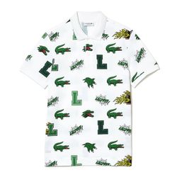 Áo Polo Nam Lacoste Holiday Regular Fit Crocodile Print Shirt PH1464 SBH Màu Trắng Size 4