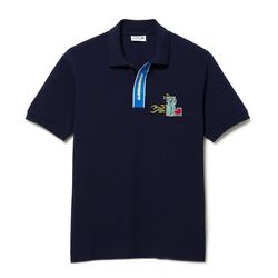 Áo Polo Nam Lacoste Men's Regular Fit Cotton Polo Tshirt PH1465-166 Màu Xanh Navy Size 5
